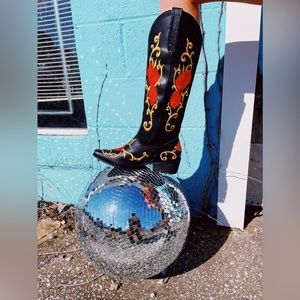 Triple Threads | Red and Black Flower Child Cowgirl Boots